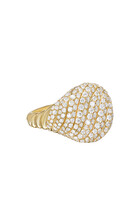 Sculpted Cable Pinky Ring, 18k Yellow Gold & Diamonds
